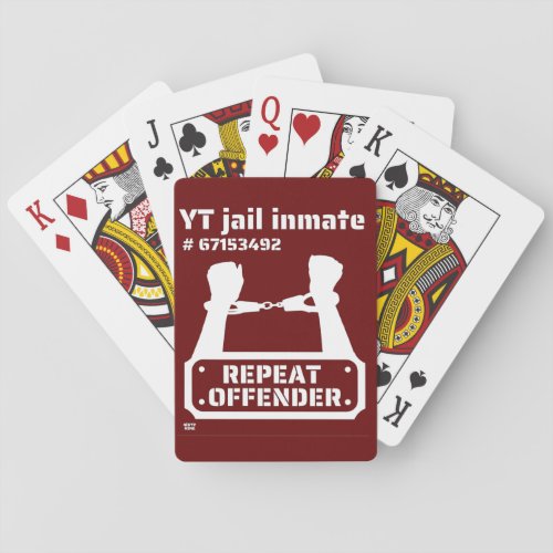 YT JAIL INMATE funny prison inmate          Playing Cards