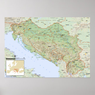 YU mapa hrvatski Poster