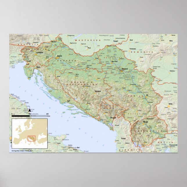 YU mapa slovenski Poster (Front)