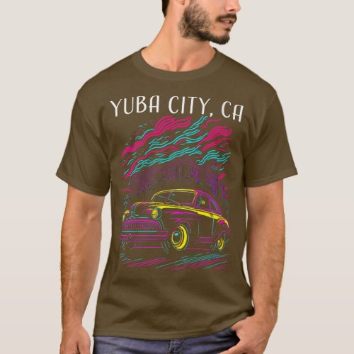 Yuba City CA Classic Car Retro Style Industrial De T_Shirt
