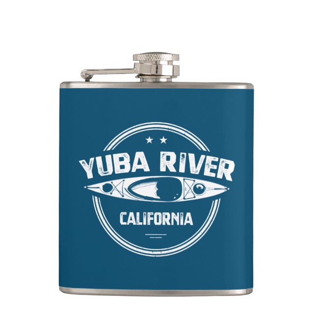 Yuba River California Kayaking Flask (Front)