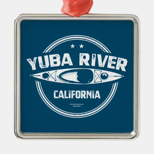 Yuba River California Kayaking Metal Ornament