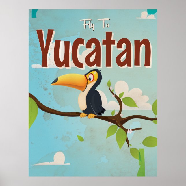 Yucatan Bird Vintage vacation Poster (Front)