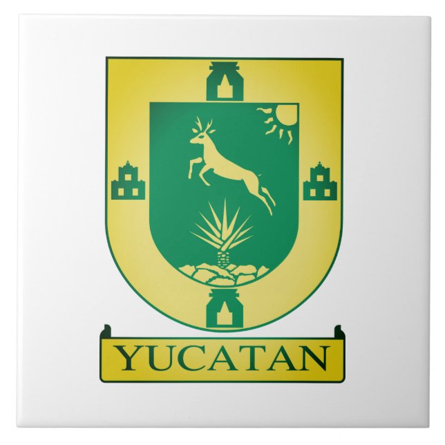 Yucatán Coat of Arms - Mexico Ceramic Tile (Front)
