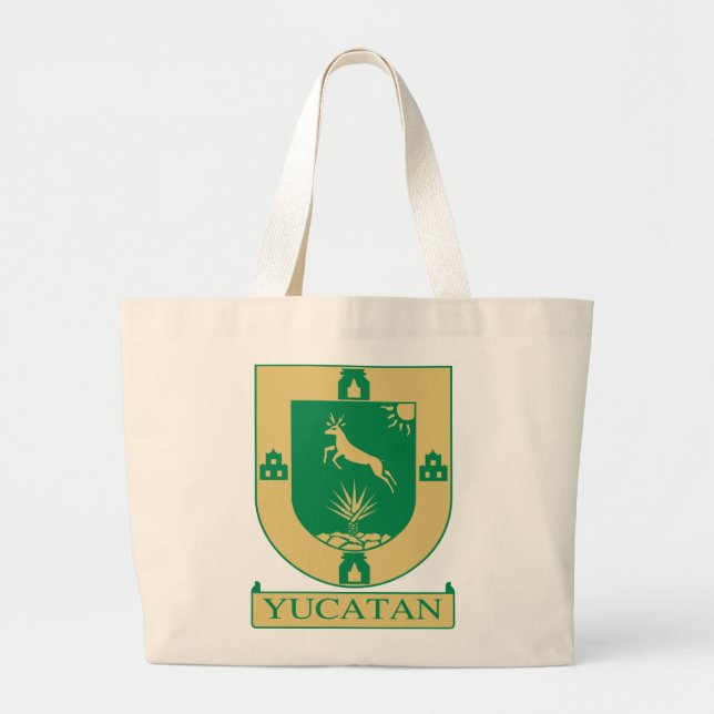 Yucatán Coat of Arms - Mexico Large Tote Bag (Front)