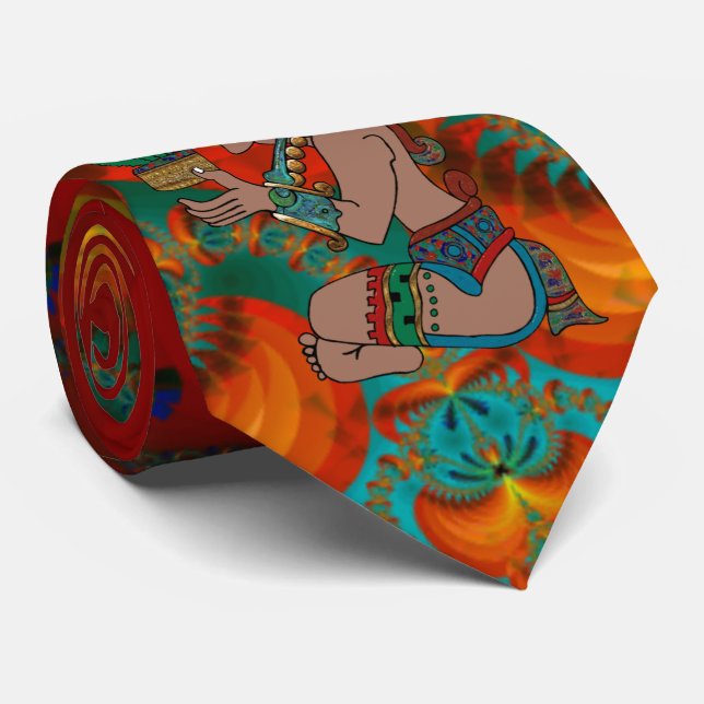 Yucatan Psychedelic Mexicano Visiones Neck Tie (Rolled)