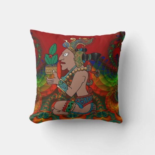 Yucatan Psychedelic Mexicano Visiones Throw Pillow