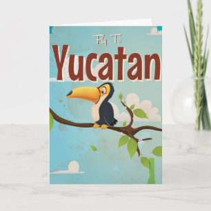 Yucatan Vintage vacation Poster Holiday Card