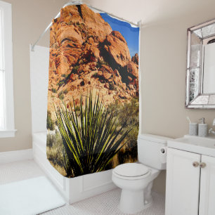 Yucca and Red Rocks Desert Nevada Shower Curtain