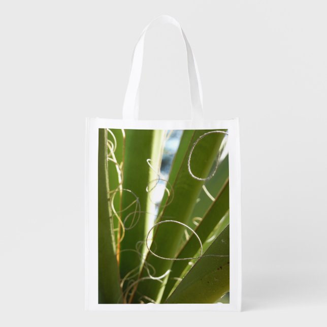 Yucca Leaves Green Nature Photography Grocery Bag (Front)