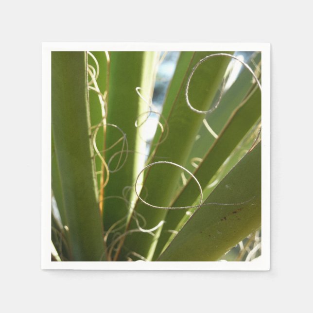 Yucca Leaves Green Nature Photography Napkins (Front)