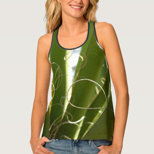 Yucca Leaves Green Nature Photography Tank Top (Front)