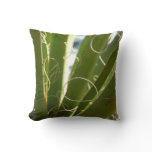 Yucca Leaves Green Nature Photography Throw Pillow