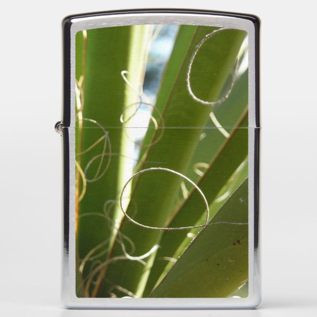 Yucca Leaves Green Nature Photography Zippo Lighter (Front)