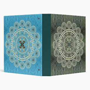 Yucca Mandalas on Green and Blue Patterns Binder