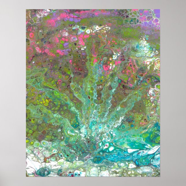 "Yucca Patio", acrylic, impressionism, art Poster (Front)