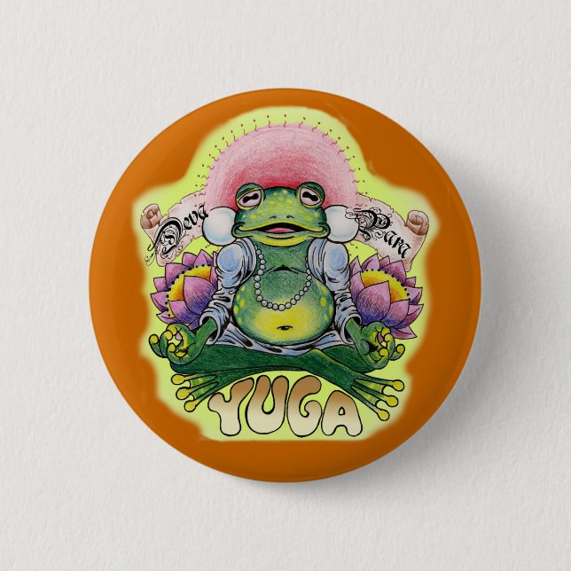 Yuga frog pinback button (Front)