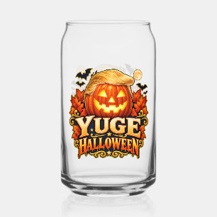 YUGE Halloween Pumpkin Two-Sided Can Glass