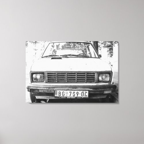 Yugo old yugoslavian car canvas print