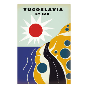 Yugoslavia By Car vintage travel poster