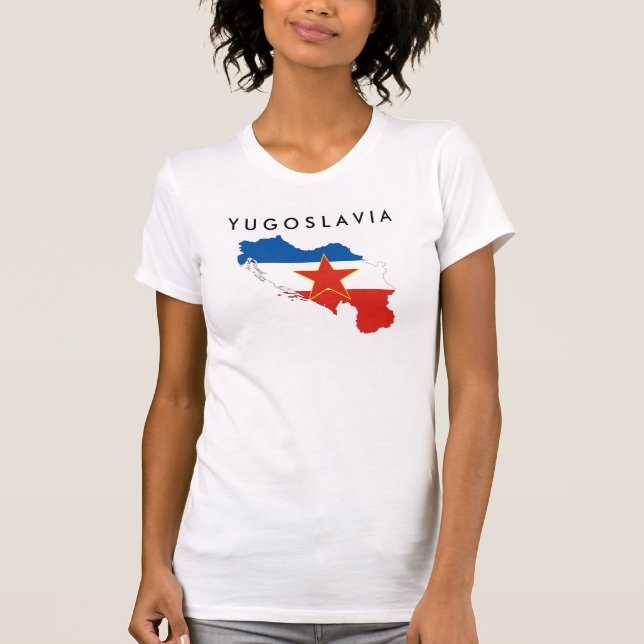 yugoslavia country flag map shape silhouette T-Shirt (Front)