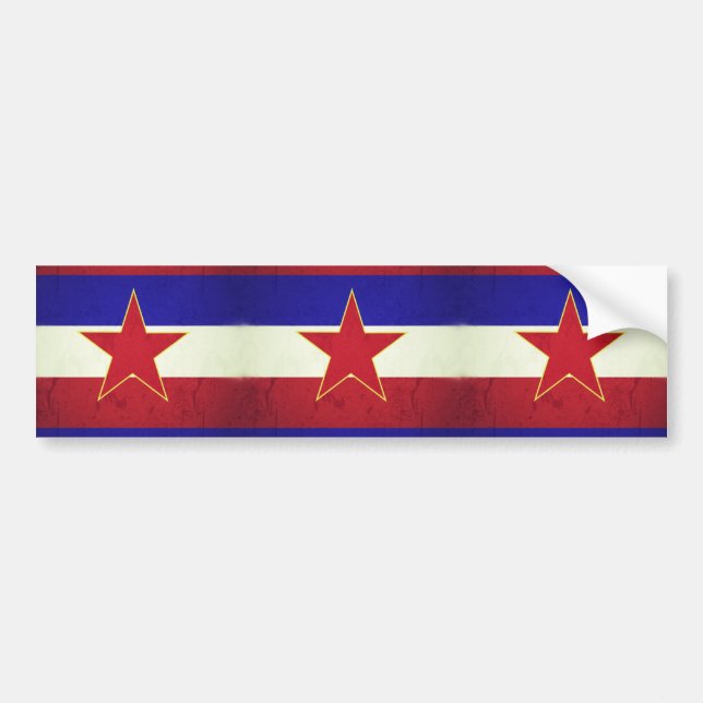 Yugoslavia flag bumper sticker (Front)