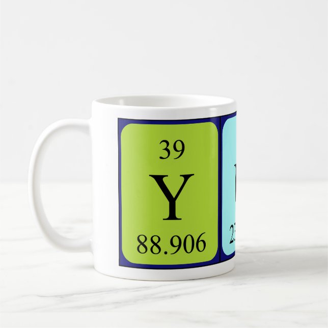 Yui periodic table name mug (Left)