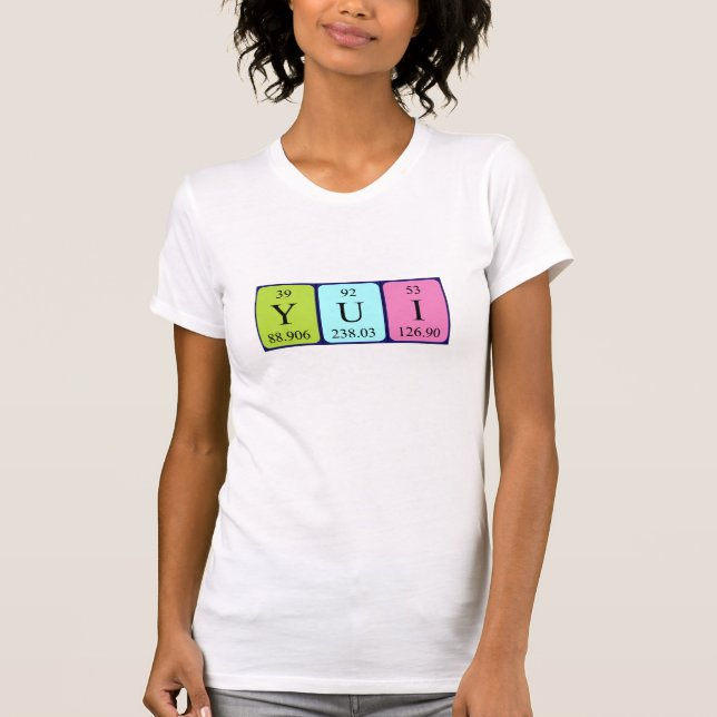 Yui periodic table name shirt (Front)