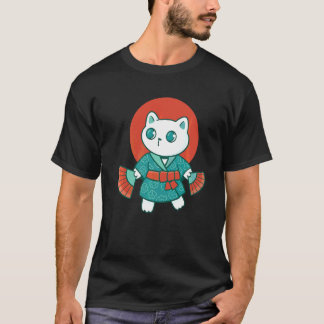 Yukata Japanese Cat T-Shirt