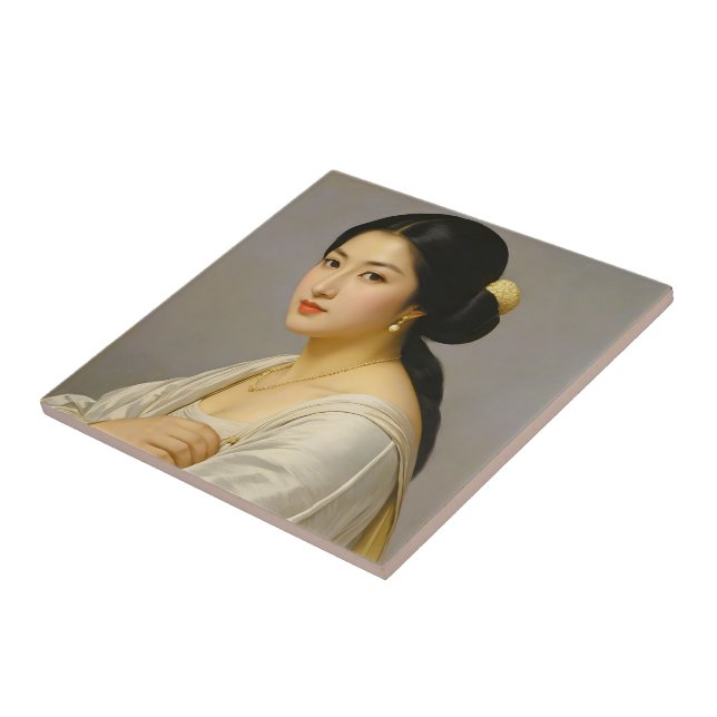 "Yuki Mori" Fine Art Woman's Portrait Ceramic Tile (Side)
