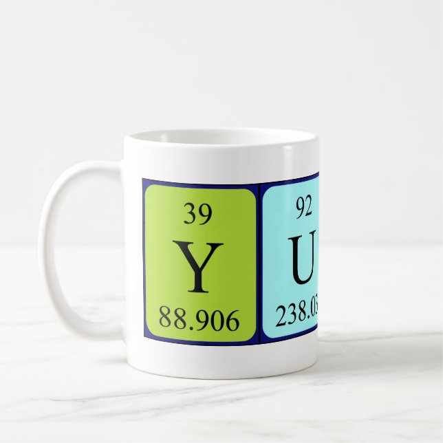 Yuki periodic table name mug (Left)