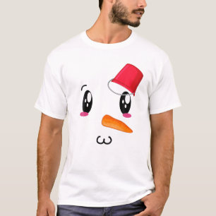 Yukidaruma Snowman Face With Carrot I Kawaii Anime T-Shirt