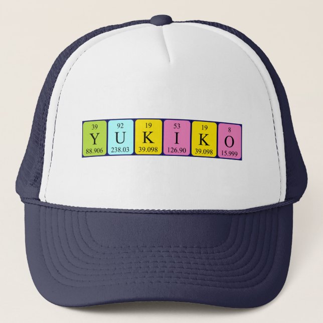 Yukiko periodic table name hat (Front)
