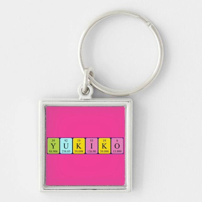 Yukiko periodic table name keyring (Front)