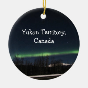 Yukon Aurora Borealis; Yukon Territory Souvenir Ceramic Ornament