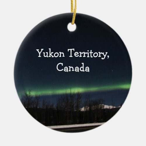 Yukon Aurora Borealis Yukon Territory Souvenir Ceramic Ornament