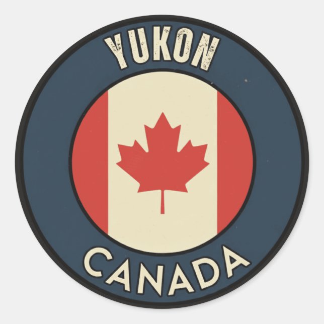 Yukon Canada Classic Round Sticker (Front)