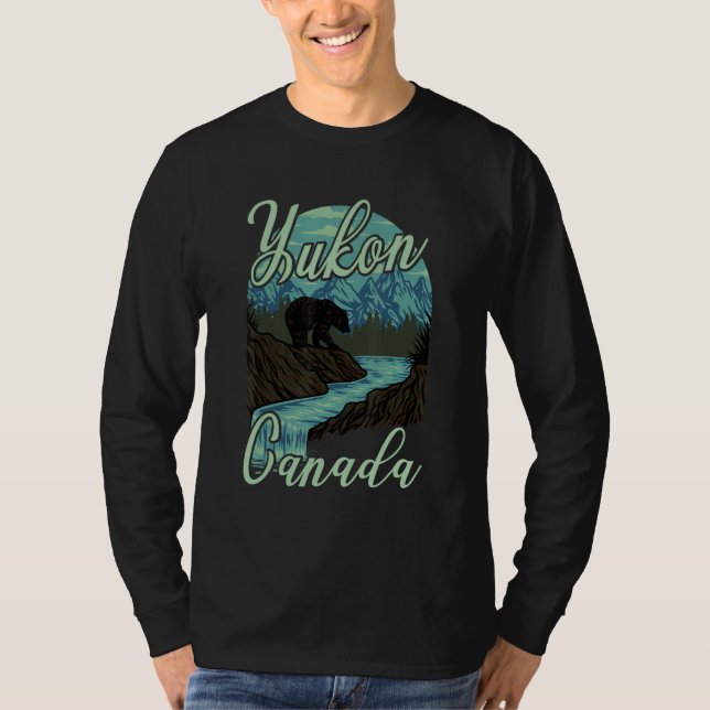 Yukon Canada Nature Bear Mountains Attire For Men  T-Shirt (Front)