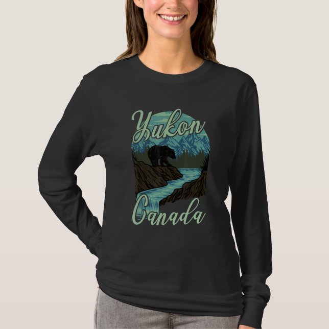 Yukon Canada Nature Bear Mountains Attire For Men  T-Shirt (Front)