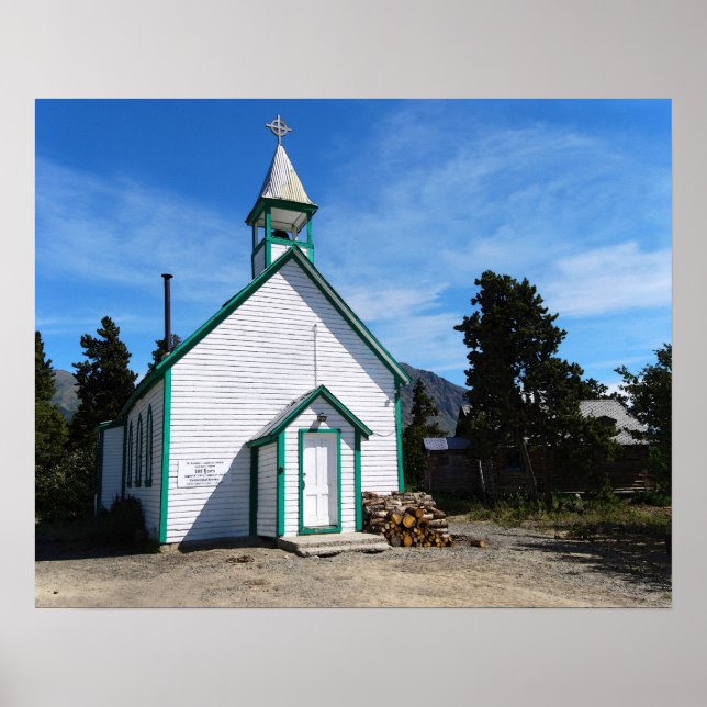 Yukon Church in Carcross, Canada Poster (Front)