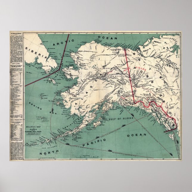 YUKON KLONDIKE GOLD RUSH MAP 1897 POSTER (Front)