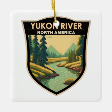 Yukon River North America Travel Art Vintage Ceramic Ornament