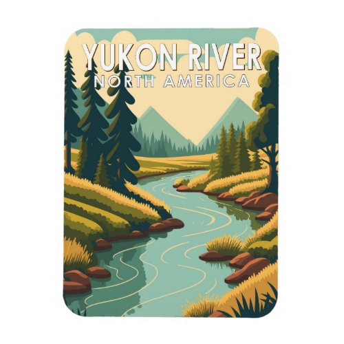 Yukon River North America Travel Art Vintage Magnet