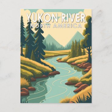Yukon River North America Travel Art Vintage Postcard
