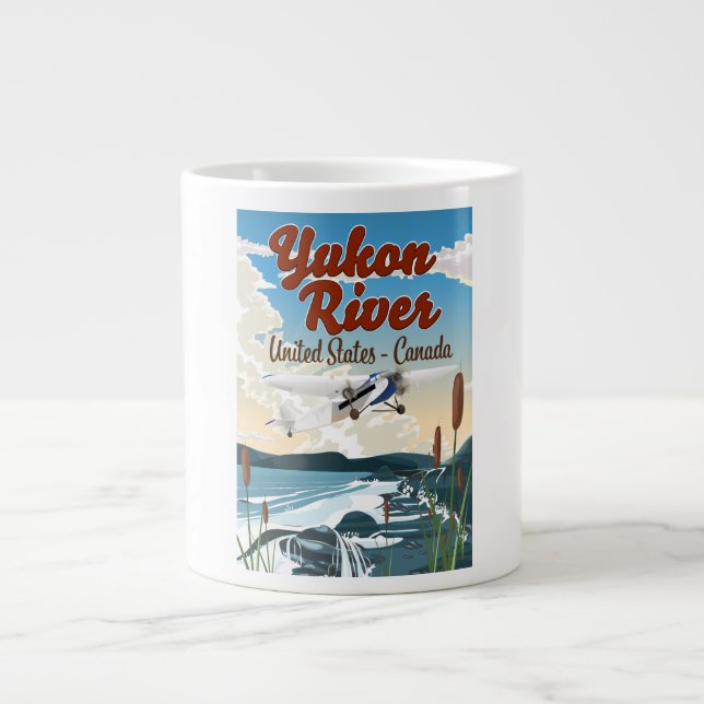 Yukon river USA Canada travel poster Giant Coffee Mug (Front)