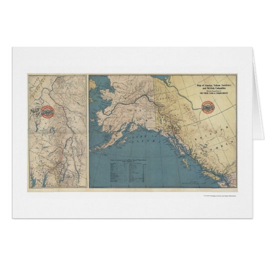 Yukon Territory Alaska Map 1904 Cards (Front Horizontal)