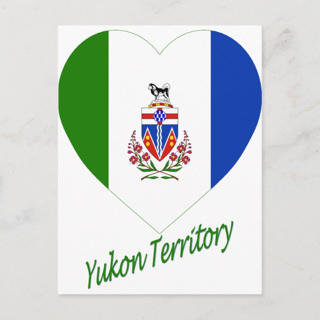 Yukon Territory Flag Heart with Name Postcard (Front)