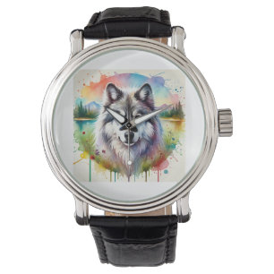 Yukon Wolf 250624AREF104 - Watercolor Watch