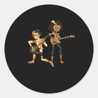 Yul And Riya Singing Classic Round Sticker