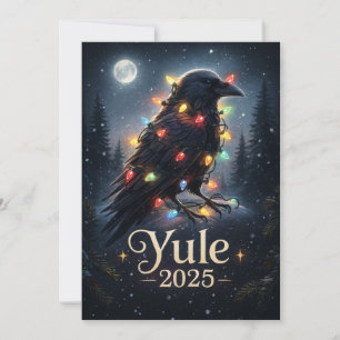 Yule 2025 raven crow holiday card